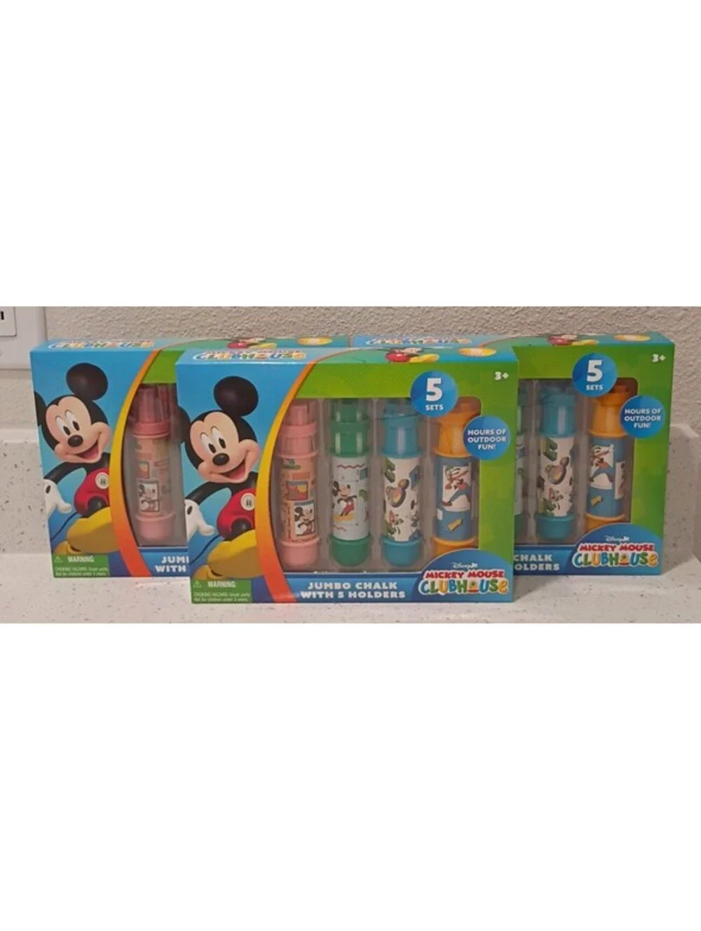 Disney Mickey Mouse Clubhouse Jumbo Sidewalk Chalk Set w/ 5 Holders NEW x1 box